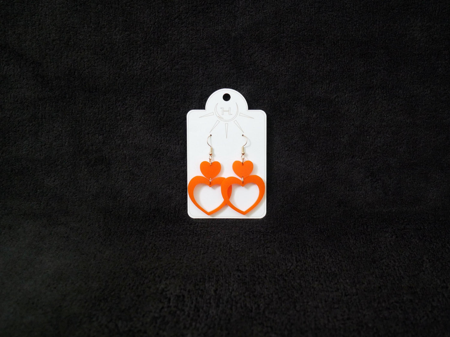 Heart Earrings, Dangle Earrings, Valentines Day, Acrylic Earrings
