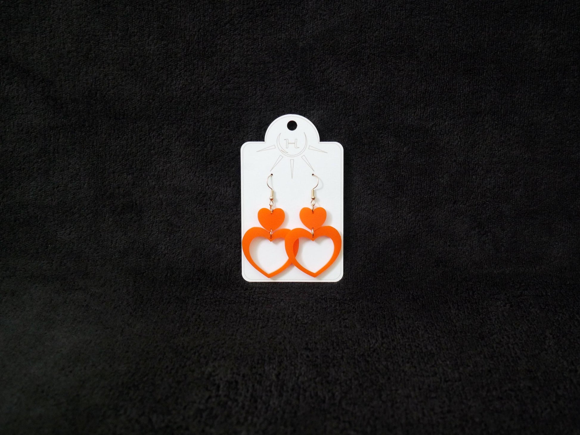 Heart Earrings, Dangle Earrings, Valentines Day, Acrylic Earrings