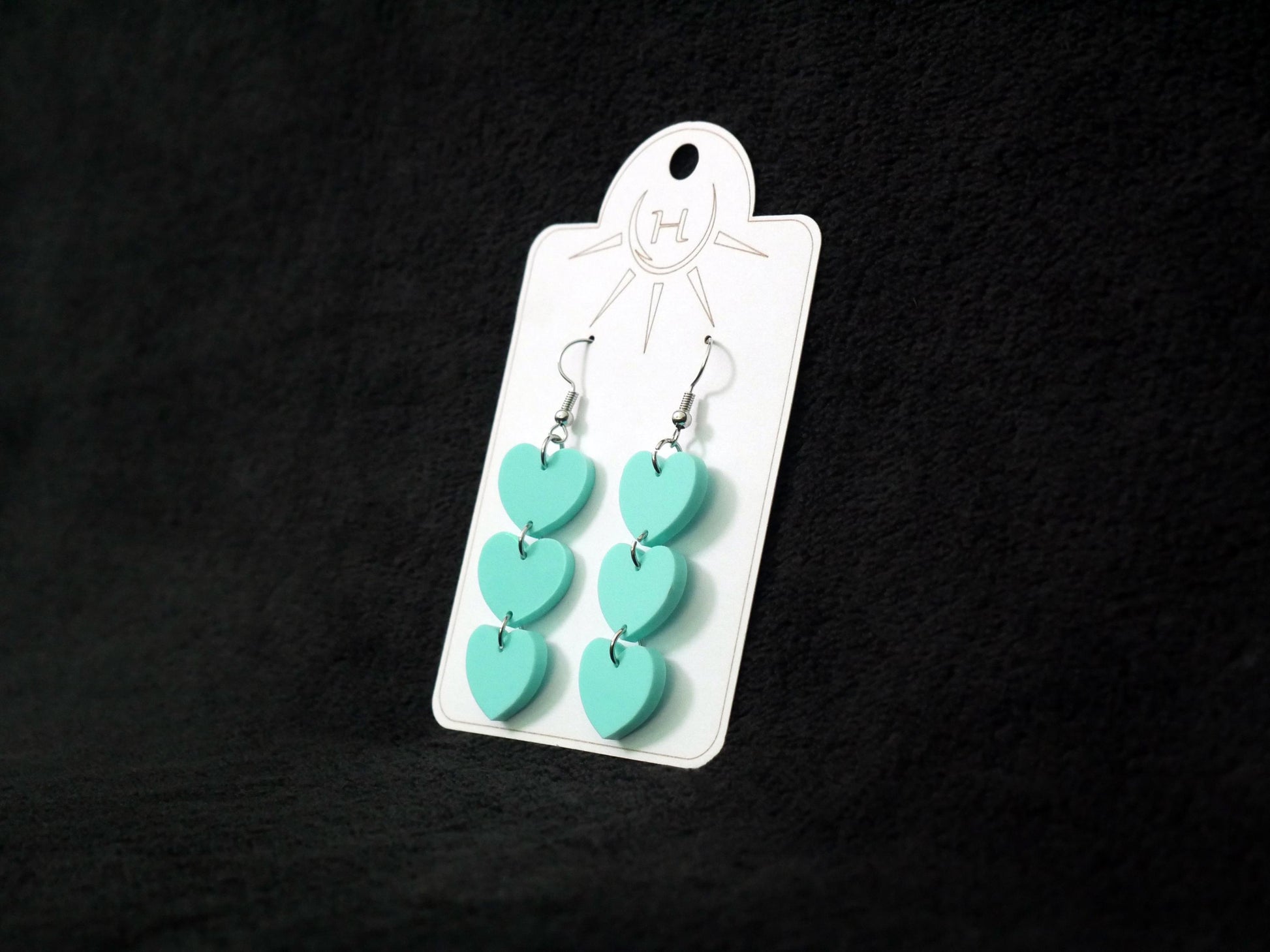 Chain of Hearts Earrings, Valentine's Day Earrings, Dangle Earrings