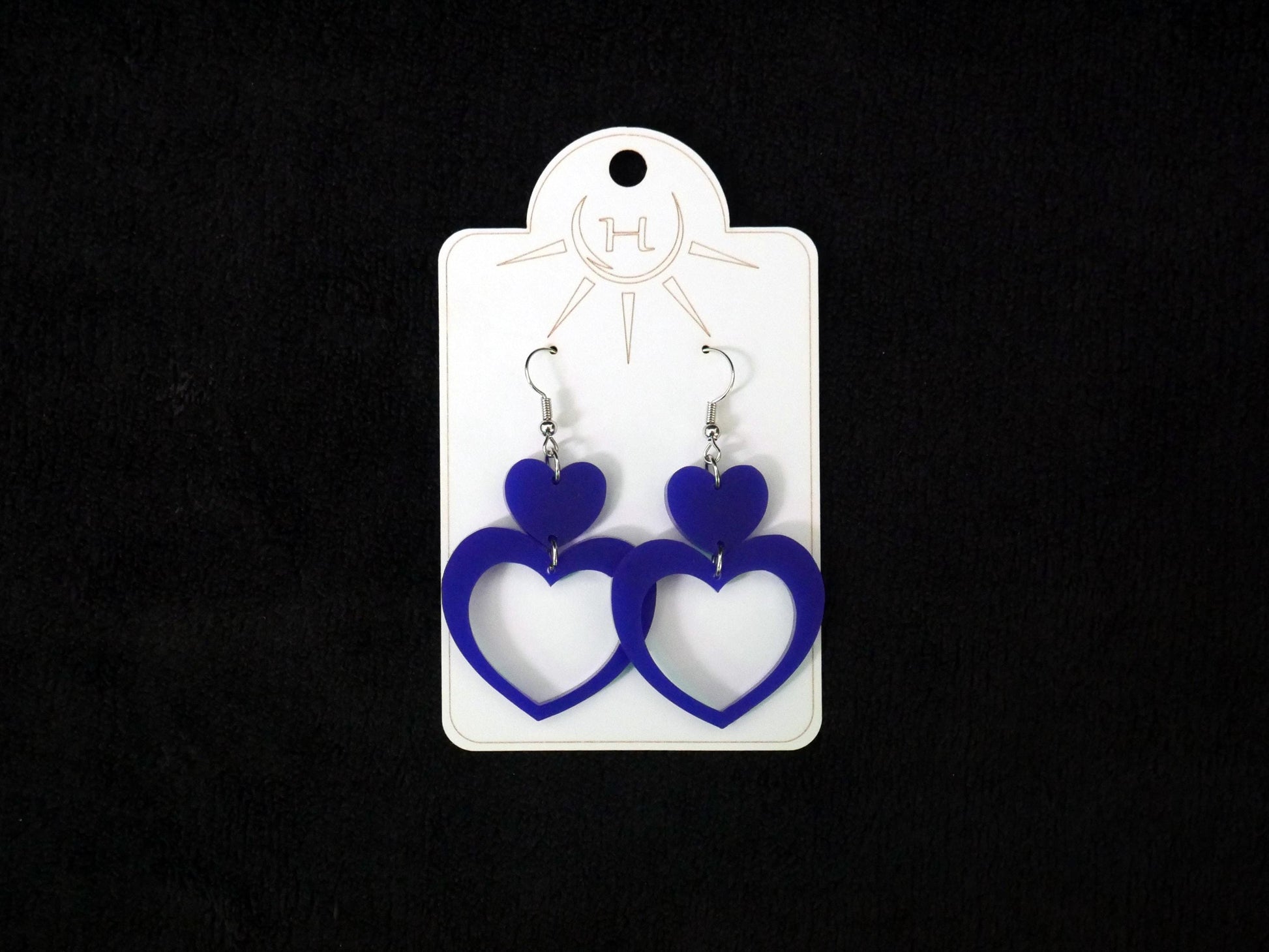Heart Earrings, Dangle Earrings, Valentines Day, Acrylic Earrings