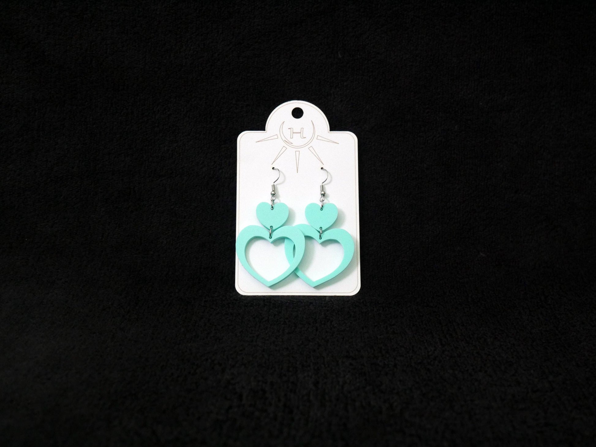 Heart Earrings, Dangle Earrings, Valentines Day, Acrylic Earrings