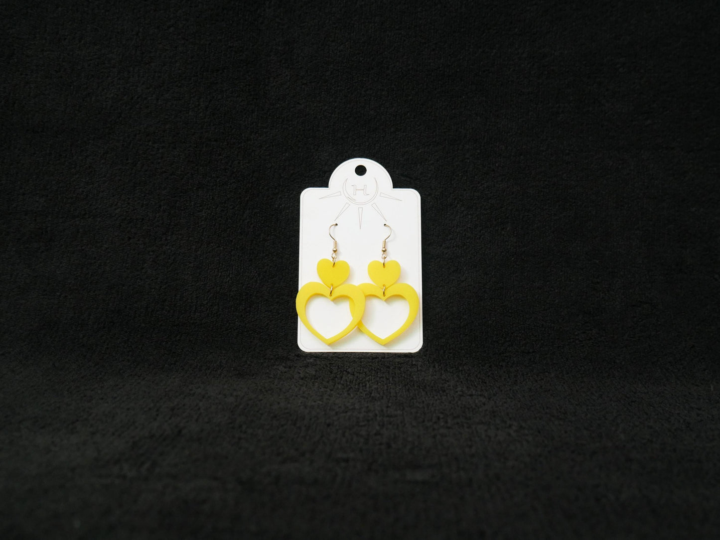 Heart Earrings, Dangle Earrings, Valentines Day, Acrylic Earrings