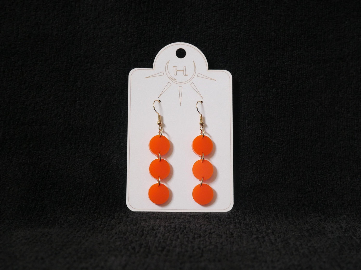 Retro Style Colorful Circle Earrings, Lightweight Dangle Earrings, Fun Statement Earrings