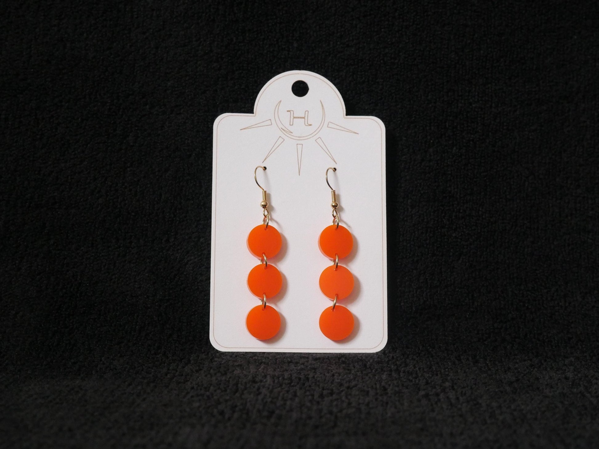 Retro Style Colorful Circle Earrings, Lightweight Dangle Earrings, Fun Statement Earrings